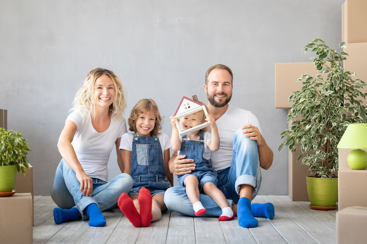 Happy family with children in their new home after selling with Executive Cash Home Buyers